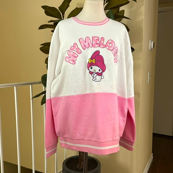 Sanrio My Melody Embroidered Panel Crewneck Sweater Boxlunch Exclusive L - Picture 3 of 12